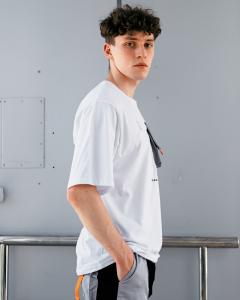 Фото Одежда Футболка оверсайз Пушка Огонь Sling с рефлективом белая