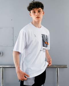 Фото Одежда Футболка оверсайз Пушка Огонь Sling с рефлективом белая