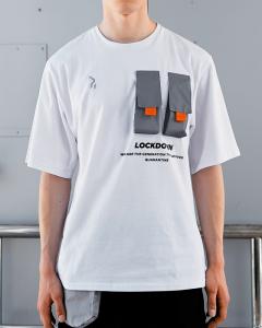 Фото Одежда Футболка оверсайз Пушка Огонь Sling с рефлективом белая