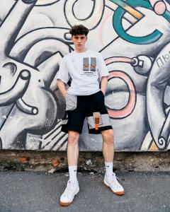 Фото Одежда Футболка оверсайз Пушка Огонь Sling с рефлективом белая