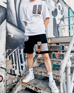 Фото Одежда Футболка оверсайз Пушка Огонь Sling с рефлективом белая