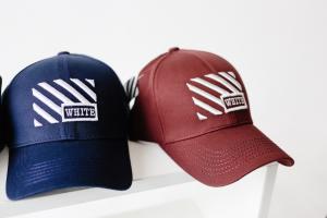 Фото Шапки, кепки Кепка бейсболка коттон Off White Бордовый