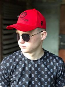 Фото Шапки, кепки Кепка бейсболка коттон Philipp Plein Красный