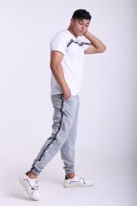 Фото  Штаны серые с двойным лампасом Adidas duo