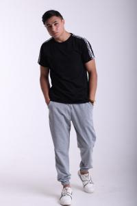 Фото  Штаны серые с двойным лампасом Adidas duo