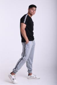 Фото  Штаны серые с двойным лампасом Adidas duo