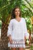 Пляжная туника с вышивкой и кружевом Fresh Cotton 369 F-1c 50(XXL) Белый Fresh Cotton 369 F-1c