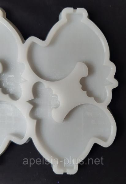 Фото  Молд силиконовый для леденцов и изомальта Петушок на 6 ячеек 7 см 6 см