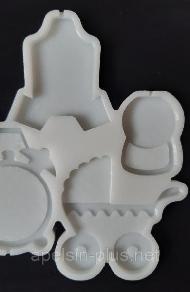 Фото  Молд силиконовый для леденцов и изомальта Детский набор на 6 ячеек 6,5 см