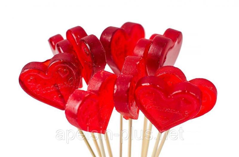 Фото  Молд силиконовый для леденцов и изомальта Сердечки на 6 ячеек  5 см