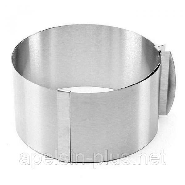 Фото  Раздвижное кондитерское кольцо для выпечки и сборки тортов 8,0 см от 16 см до 30 см