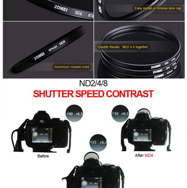 Фото Светофильтры, Нейтрально-серые светофильтры ND, Нейтрально-серые фильтры диаметром 52 мм Нейтрально-серый светофильтр ZOMEI 52 мм ND4