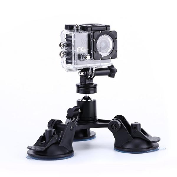 Фото Аксессуары для GoPro и других экшен-камер, Держатели и крепления для экшин камер Крепление тройная присоска Triple Suction Cup для экшн камер Xiaomi YI, SJCam, GoPRO (код № XTGP311)