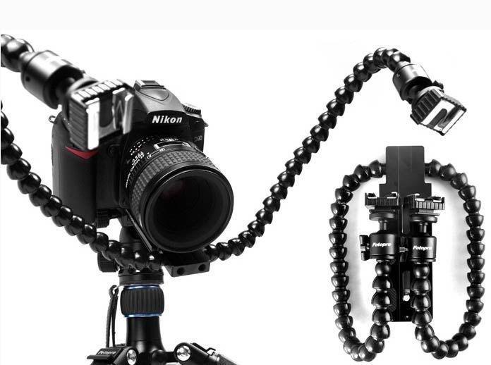 Фото Свет, осветители, накамерный свет Гибкий держатель DMM-901 - для двух устройств на горячий башмак камеры