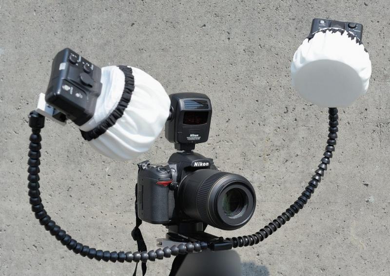 Фото Свет, осветители, накамерный свет Гибкий держатель DMM-901 - для двух устройств на горячий башмак камеры