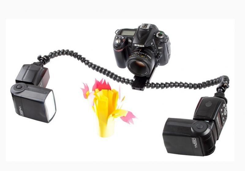 Фото Свет, осветители, накамерный свет Гибкий держатель DMM-901 - для двух устройств на горячий башмак камеры