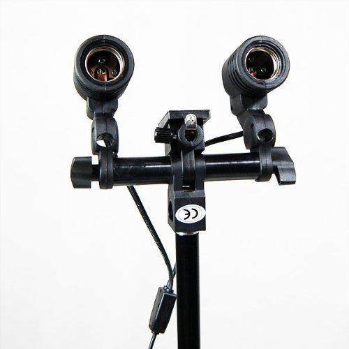 Фото Оборудование для фото студий, мини - студии, Патронные студийные вспышки Держатель 2-х ламп (патронных вспышек) с патронами E27 и отверстием для зонта