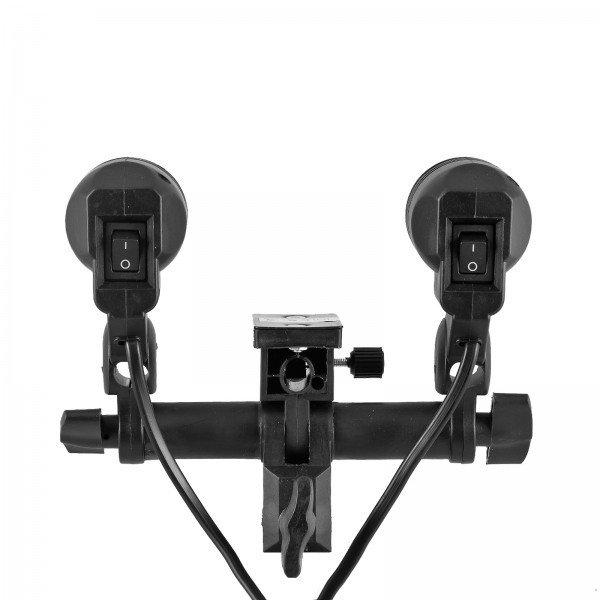 Фото Оборудование для фото студий, мини - студии, Патронные студийные вспышки Держатель 2-х ламп (патронных вспышек) с патронами E27 и отверстием для зонта