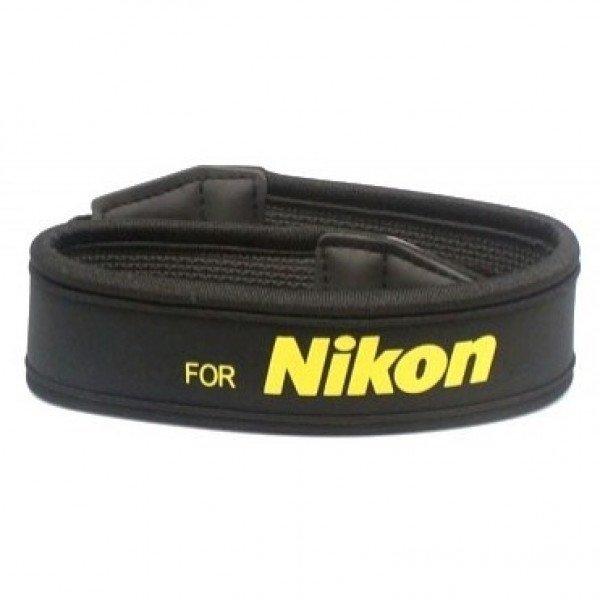 Фото Ремни (кистевые и плечевые), Плечевые ремни для камер Плечевой шейный ремень для фотоаппаратов NIKON (неопрен) - желтая надпись