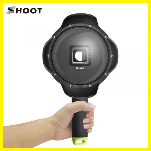 Фото Аксессуары для GoPro и других экшен-камер, Стедикамы, моноподы, штативы для экшен камер Подводный бокс DOME PORT от SHOOT для камеры Xiaomi YI II 4K, 4K Plus, YI Lite (код № XTGP314B)