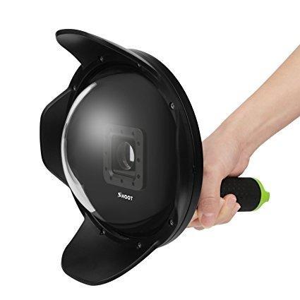 Фото Аксессуары для GoPro и других экшен-камер, Стедикамы, моноподы, штативы для экшен камер Подводный бокс DOME PORT от SHOOT для камеры Xiaomi YI II 4K, 4K Plus, YI Lite (код № XTGP314B)