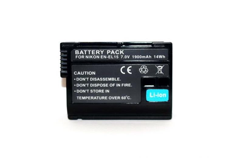 Фото Аккумуляторы, Аккумуляторы для камер NIKON, Аккумуляторы для зеркальных фотоаппаратов NIKON Аккумулятор для камер NIKON D7000, D7100, D7200, D7500, D600, D610, D800, D810 - EN-EL15 (A) (аналог) 1900 ma