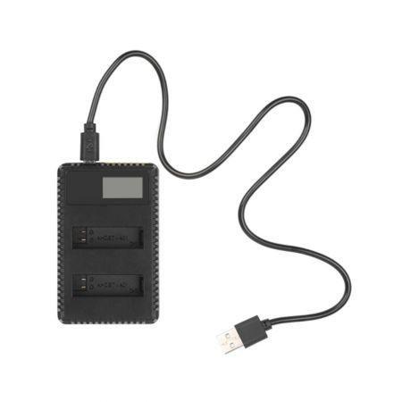Фото Аксессуары для GoPro и других экшен-камер, Зарядные устройства для экшен камер USB зарядное с LCD дисплеем для 2-х аккумуляторов AHDBT-401 для экшн-камер GoPro Hero 4 (код XTGP431)