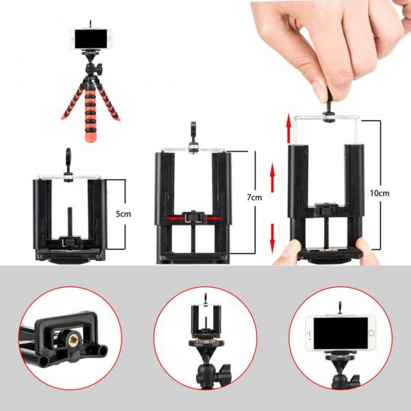 Фото Аксессуары для GoPro и других экшен-камер, Стедикамы, моноподы, штативы для экшен камер Гибкий штатив - ITT 750 (высотой 30 см и максимальной нагрузкой до 3 кг) - черный