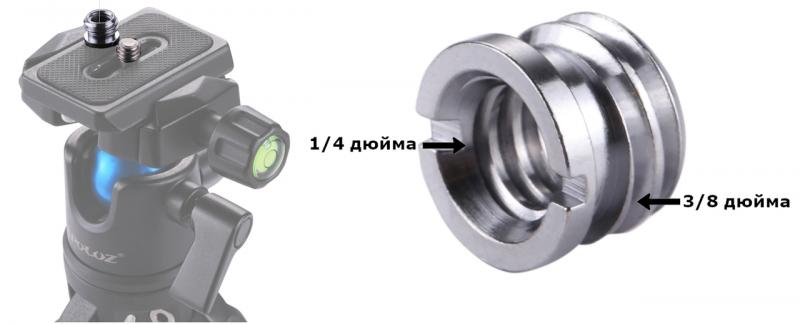 Фото Штативы, моноподы, штативные головки, Резьбовые адаптеры (переходники) Резьбовой переходник (адаптер) c 1/4