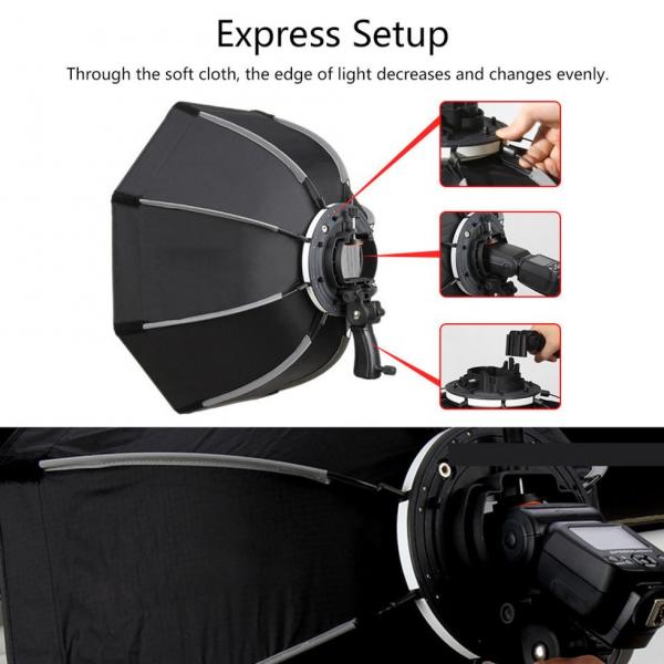 Фото Оборудование для фото студий, мини - студии, Софтбоксы, рассеиватели, диффузоры Софтбокс, рассеиватель, диффузор, октобокс Triopo - KS90 для накамерной вспышки - 90 см