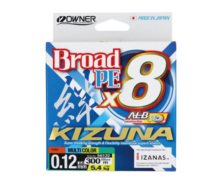 Фото  Шнур Owner Kizuna Broad PEx8 300м 0.12мм 5.4кг Multi Color
