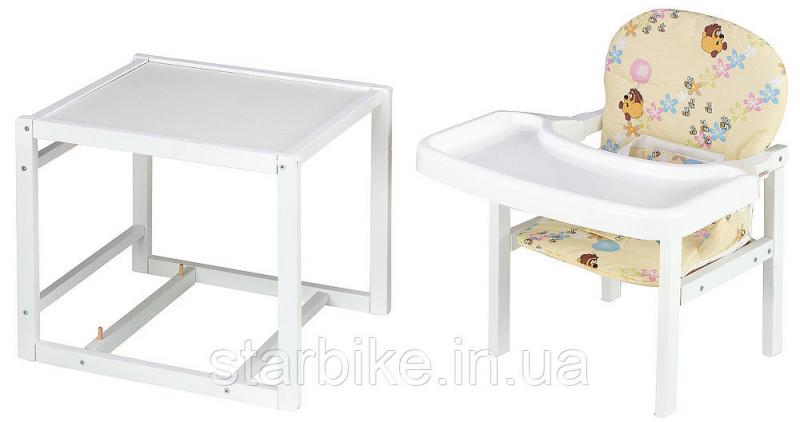 Стульчик- трансформер Babyroom Пони-240 белый пластиковая столешница  бежевый (винни пух)