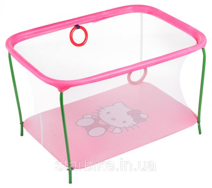 Манеж Qvatro LUX-02 мелкая сетка  розовый (hello kitty)