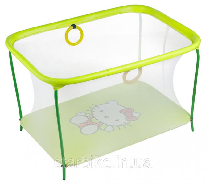 Манеж Qvatro LUX-02 мелкая сетка  желтый (hello kitty)