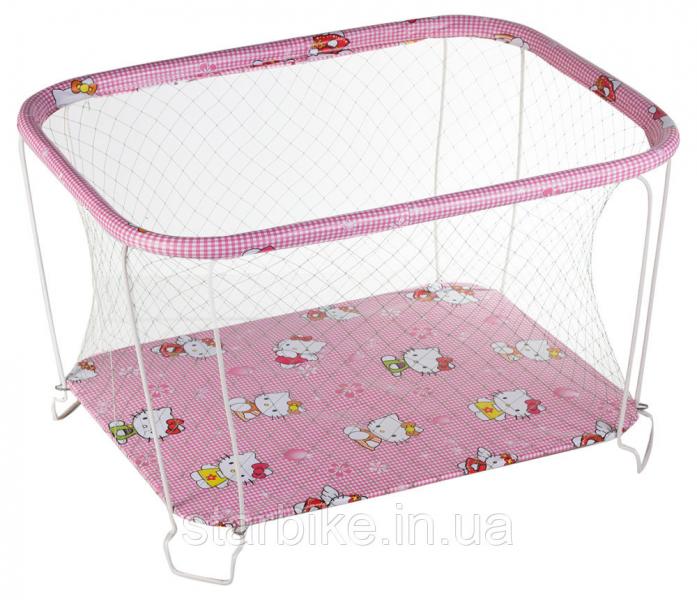 Манеж Qvatro Classic-01 крупная сетка  розовый (hello kitty)
