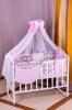 Детская постель Babyroom Bortiki lux-08 sowa розовый - серый