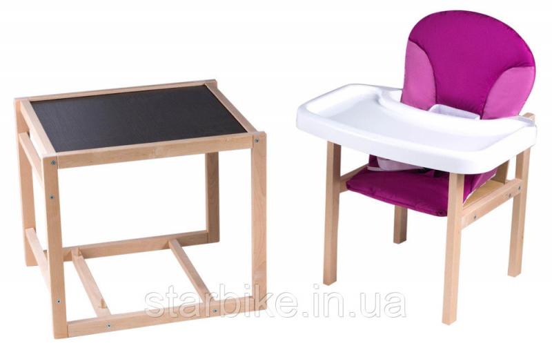 Стульчик- трансформер Babyroom Пони-230 eko без лака пластиковая столешница  малина-розовый
