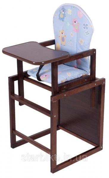 Стульчик- трансформер Babyroom Карапуз-120 тонированный МДФ столешница  голубой (мишка)