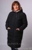Удлиненный зимний пуховик с капюшоном Firenix A-173  чёрный + пудра (05), 48