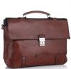 Стильный мужской кожаный коричневый портфель Tiding Bag t0041