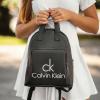 Стильный кожаный женский рюкзак Calvin Klein, кельвин кляйн. Черный