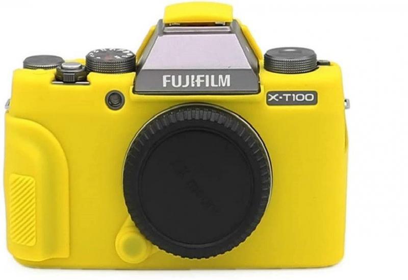 Фото Сумки, футляры, чехлы для камер и объективов, Силиконовые чехлы-футляры для фотоаппаратов, Силиконовые чехлы для фотоаппаратов Fuji Защитный силиконовый чехол для фотоаппаратов FujiFilm X-T100 - желтый