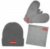  Зимний комплект Supreme черный Комплекты шарф-шапка-перчатки в Украине