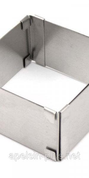 Фото  Раздвижная форма для выпечки и сборки тортов Квадрат высота 20,0 см