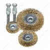 Щетки из латунированной рифленой проволоки Mastertool 19-9301 диск.50/63/75мм плюс стержень 1/4' 3шт