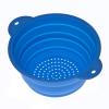  Дуршлаг силиконовый складной маленький (D=19 см, синий) Сита, дуршлаги в Украине