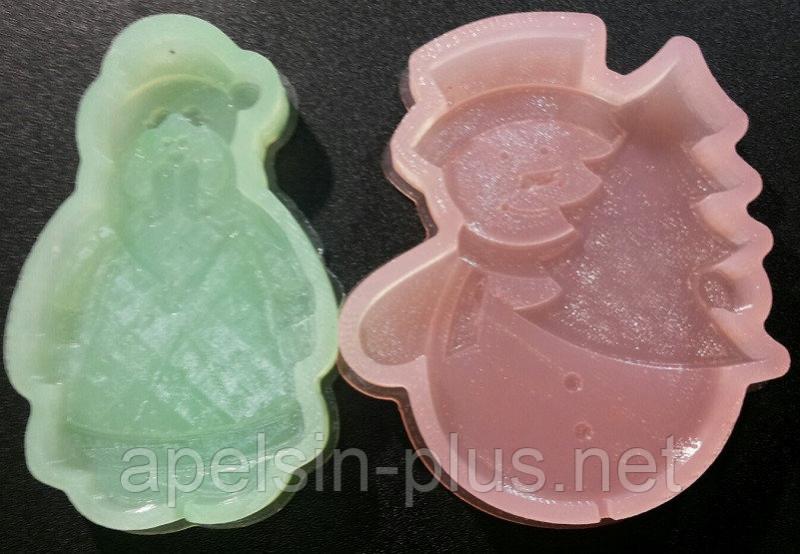 Фото  Молды силиконовые для леденцов, карамели и шоколада Дед Мороз и Снеговик