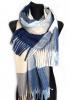 Теплый шарф Марлин клетка 180*75 см синий