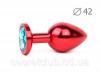 RED PLUG LARGE (втулка анальная), L 93 мм D 42 мм, вес 170г, цвет кристалла голубой