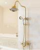 Душевая колона со смесителем для ванны ручной лейкой и верхним душем золото 0628
